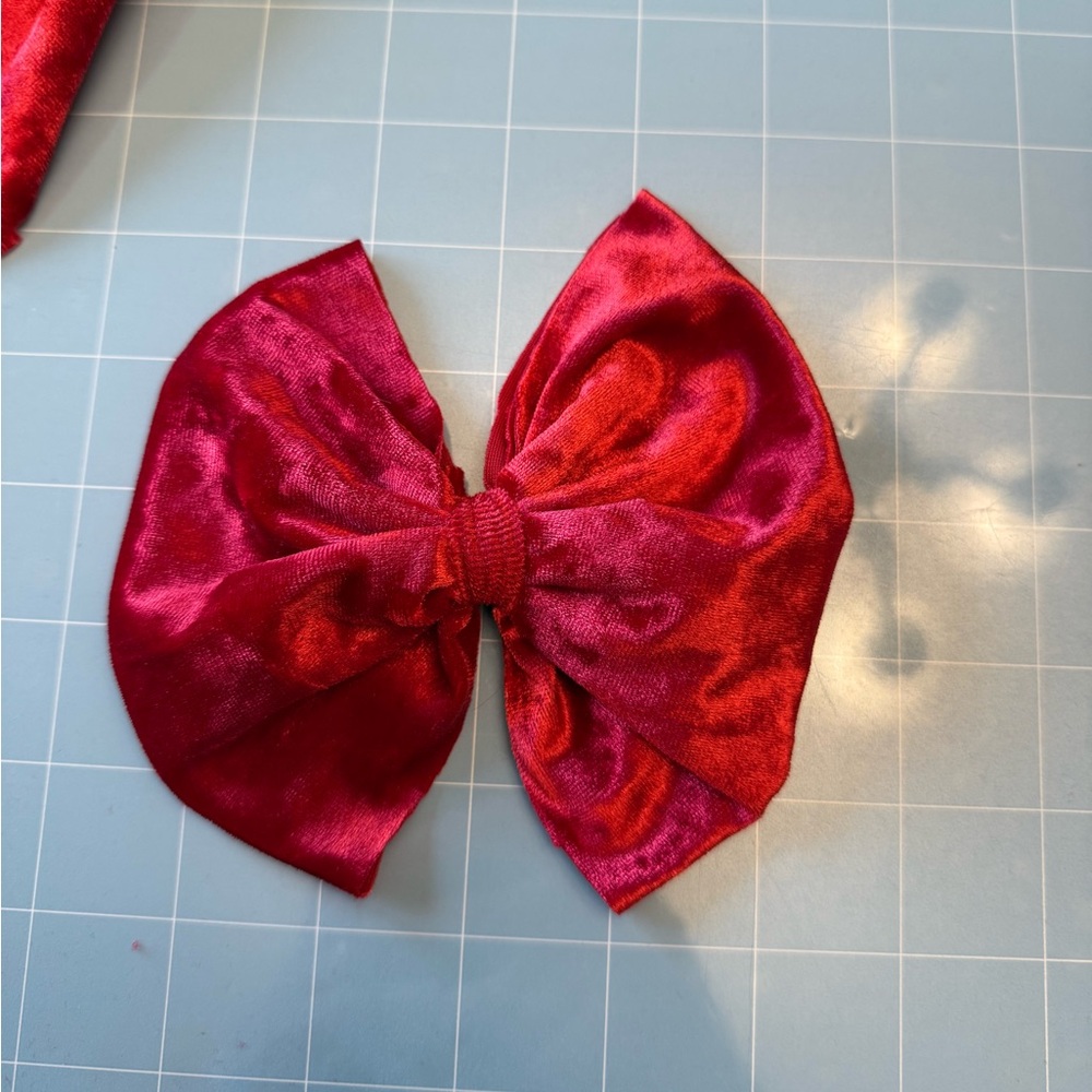 Red Satin Hair Bow for Kids